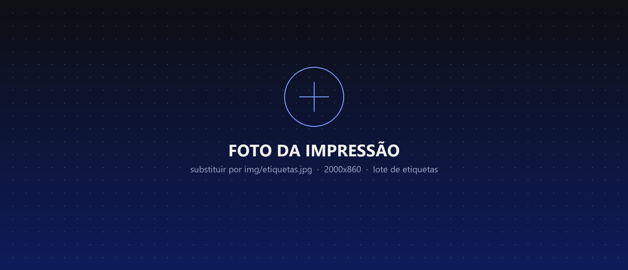 Lote de etiquetas de envio recém-impressas